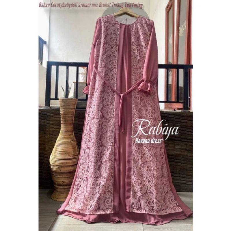Brukat Kondangan Dress Havana / Gamis Brukat Jumbo