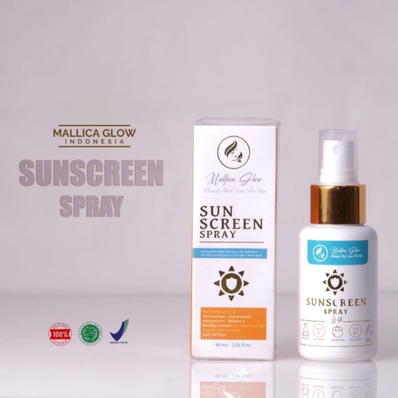 sunscreen spray mallica Glow
