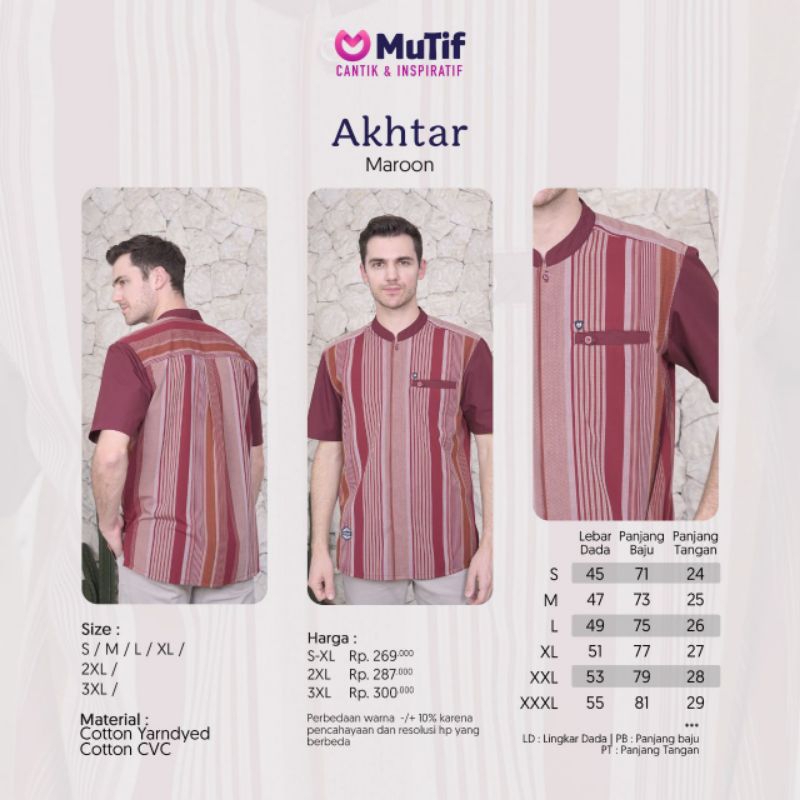 Couple Akhtarina dan Akhtar Maroon Gamis Akhtarina Koko Akhtar Marun