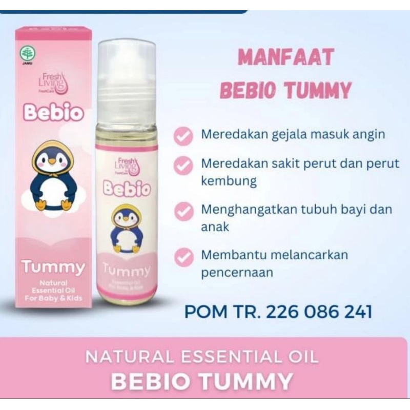 Baby Oil Freshliving BEBIO Essential Oil 9ml (Cough and Flu, Tummy, Itchy) For Baby &amp; Kids - Minyak Aromatherapy Untuk Bayi dan Anak Baby Essential Oil