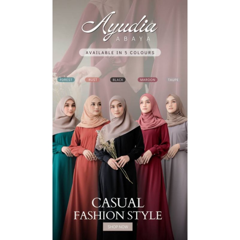 GAMIS WANITA MUSLIM TERBARU KEKINIAN TERLARIS MOTIF POLOS ABAYA AYUDIA by ANB FASHION / ABAYA MUSLIM