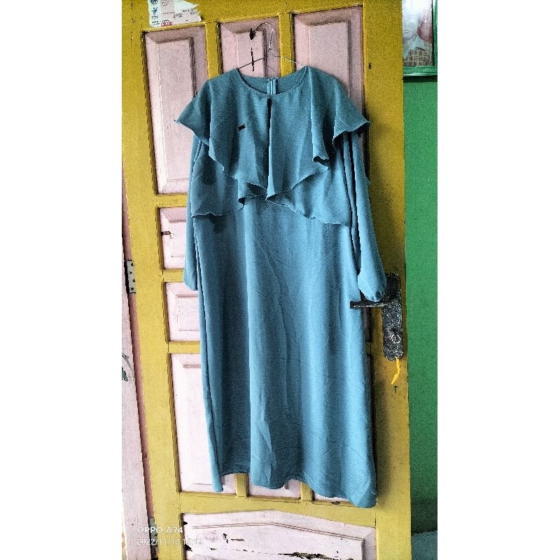 ready MIDI dress biru Wardah n dusty