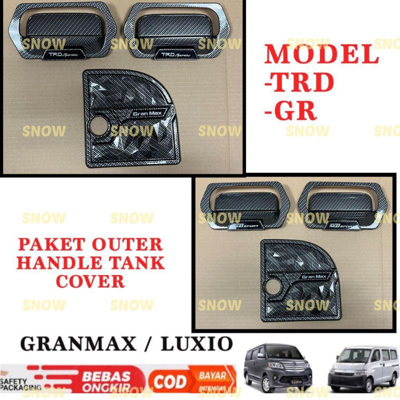 Paket Outer Handle Tank Cover Gran Max Grandmax Granmax Carbon