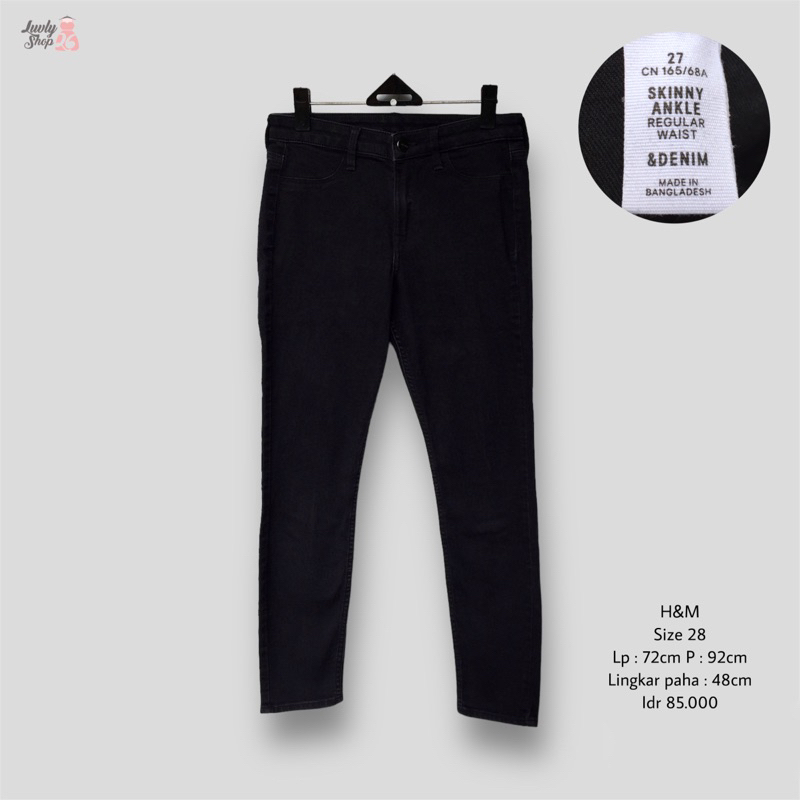H&M skinny ankle pants hitam