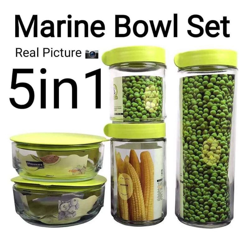 Glassware Set Marine Bowl 5in1