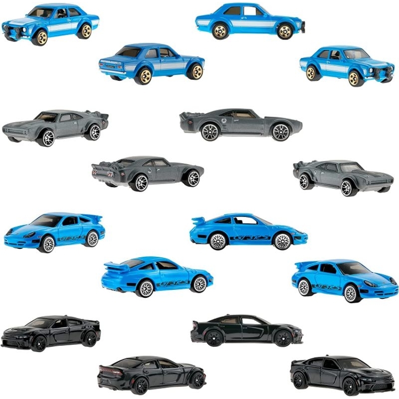 Hot Wheels Fast &amp; Furious Themed 10 Pack - Mainan Mobil Balap skyline nissan r34 dodge charger gtr mitsubishi eclipse silvia r32 ford escort s15 monalisa porsche 911 ice buick regal