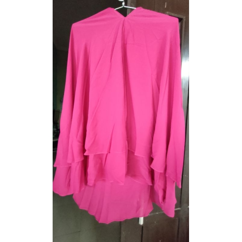 Promo Khimar Audina warna pink Fanta 2 layer