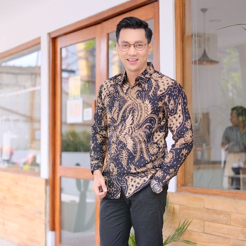 BAJU KEMEJA BATIK PRIA COWOK LENGAN PANJANG SLIMFIT ATASAN BATIK PREMIUM PRIA COWO PRABUSENO KONDANGAN KJ 014