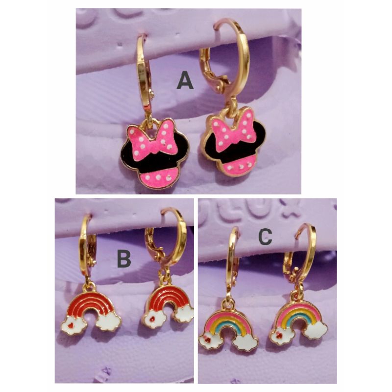 MAL03. Anting xuping anak motif lapis emas