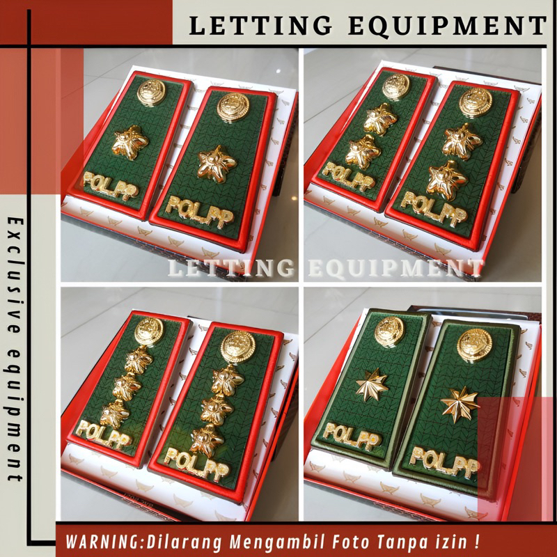 Pangkat POL PP pdh Golongan 3D 4A 4B 4C mika kilap lis bordir merah hijau Atribut Satpol pp Promo Te