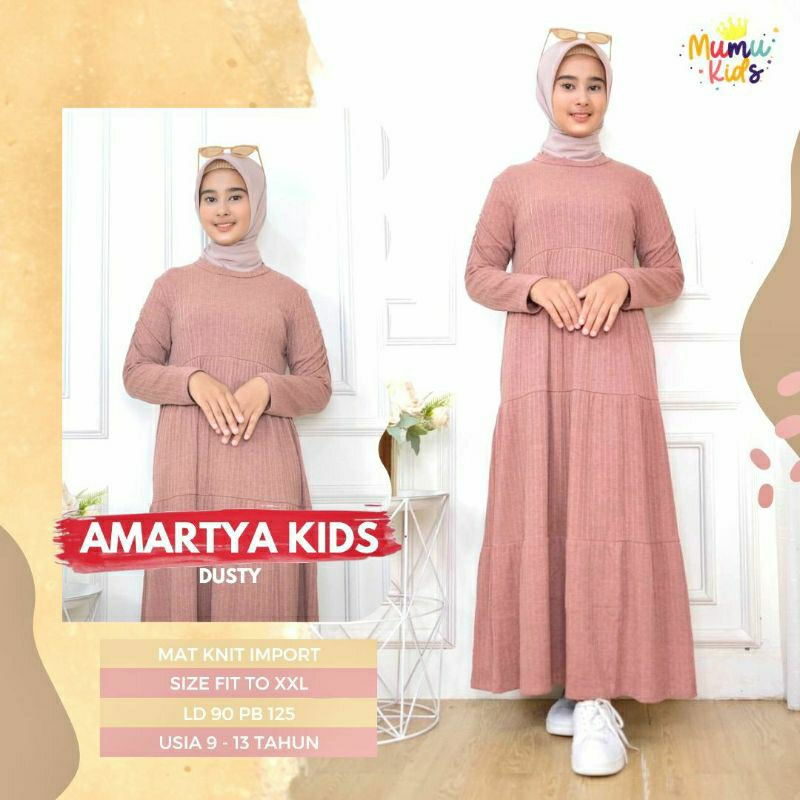 MUMU - Amartya Maxy Kids Gamis/Dress Anak By Mumu Fashion Grosir Solo Nyaman Bisa Cod
