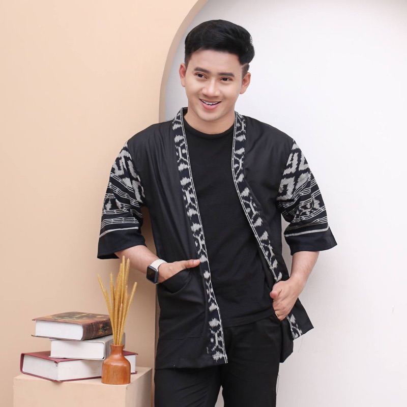 READY STOK KIMONO SONGKET TENUN IKAT ORIGINAL UNISEX PRIA WANITA OUTERWEAR