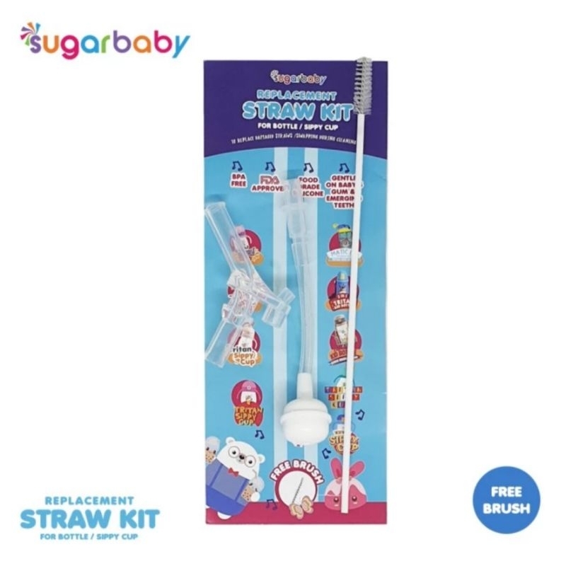 Sedotan Pengganti Sugarbaby Straw Replacement and Brush TSCMN280 / Sedotan Sugar baby Sippy Cup Tritan