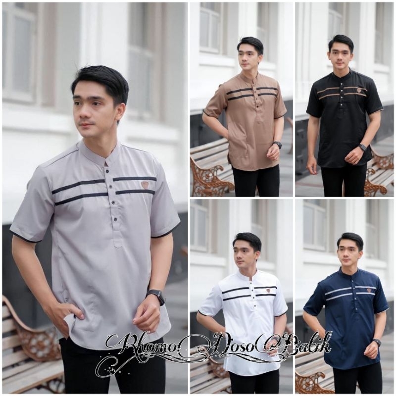 Baju Koko Kurta Dewasa Lengan Pendek Material Catton Adem Serap Keringat