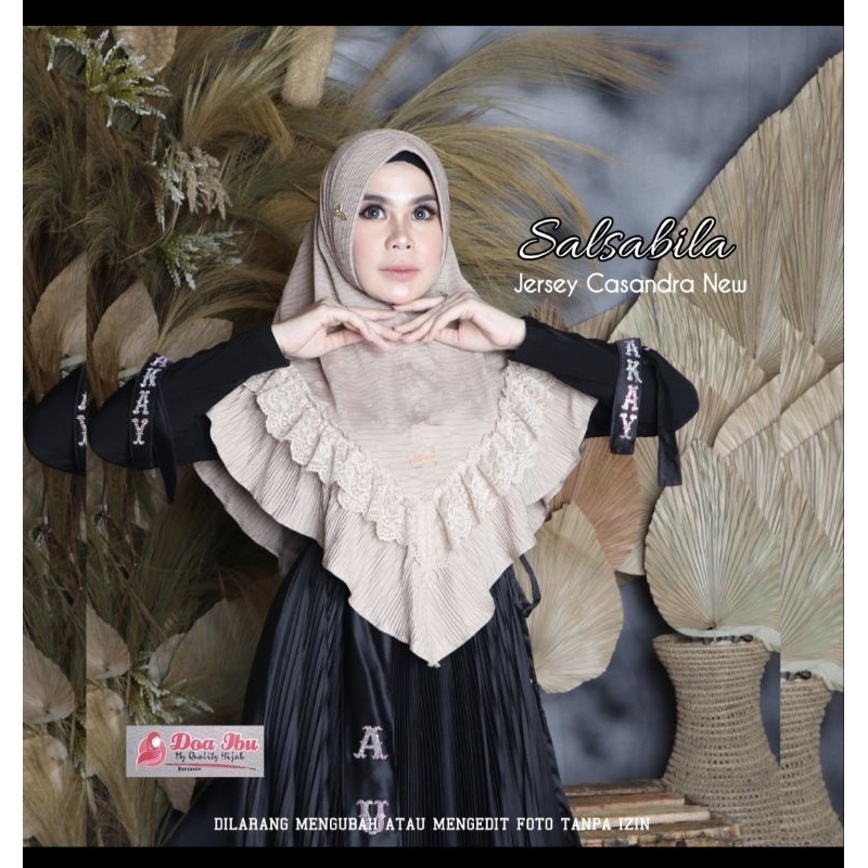 700 Jilbab Doa Ibu Renda Senada Pet Sabit Busa Rempel plisket Jersey Casandra New/Hijab Doi Ori By B