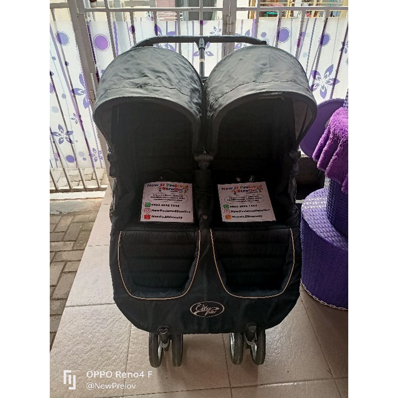 stroller jogger twin preloved black