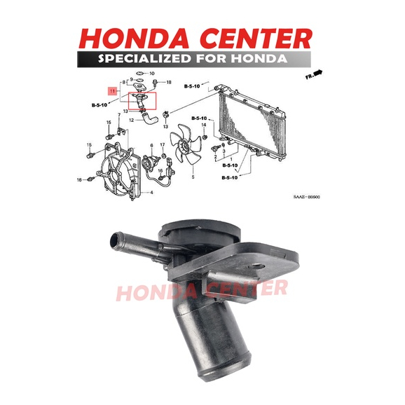 Filler Dudukan Sambungan Tutup Cap Radiator Jazz Gd3 2004 2005 2006 2007