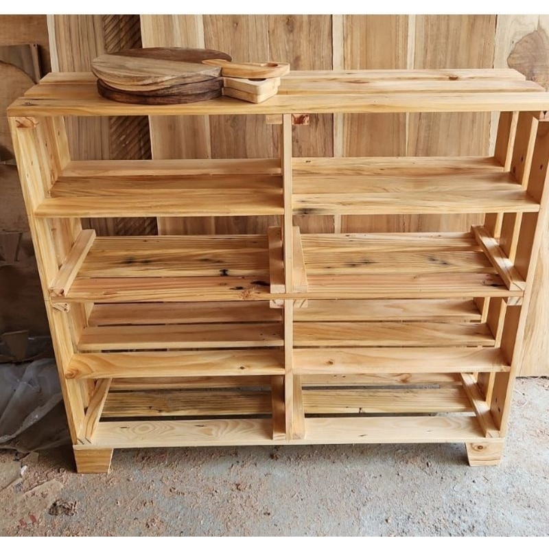 Rak Sepatu Kayu Jati Belanda / Pinus