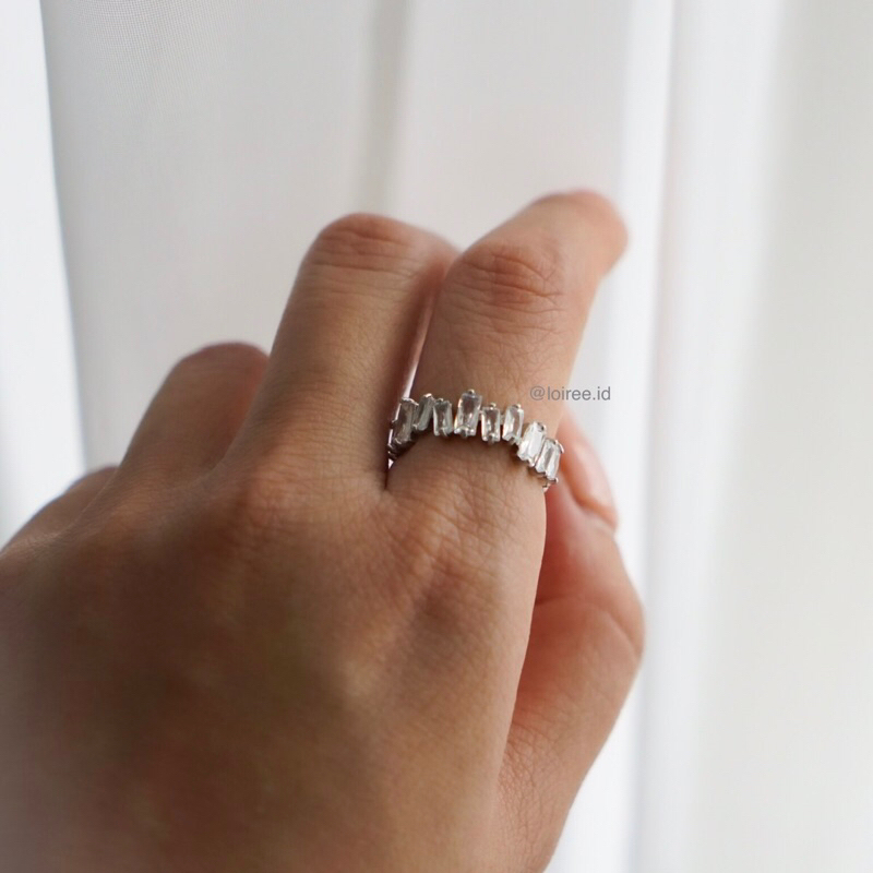 MASON Ring | Everyday - Zirconia Zigzag Paved Adjustable Band Ring - Cincin Wanita