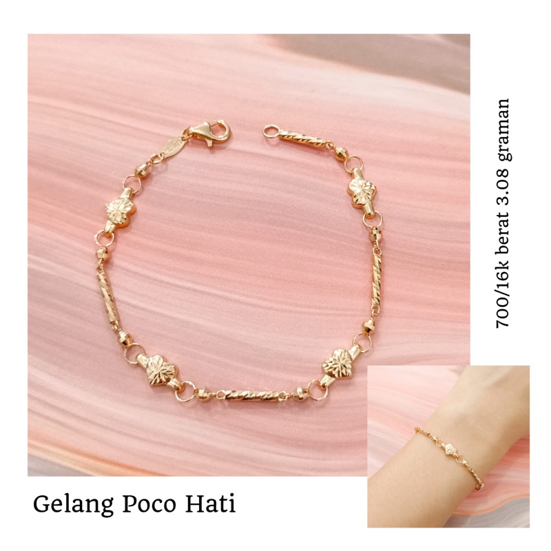 gelang emas asli kadar 700 mocca hati