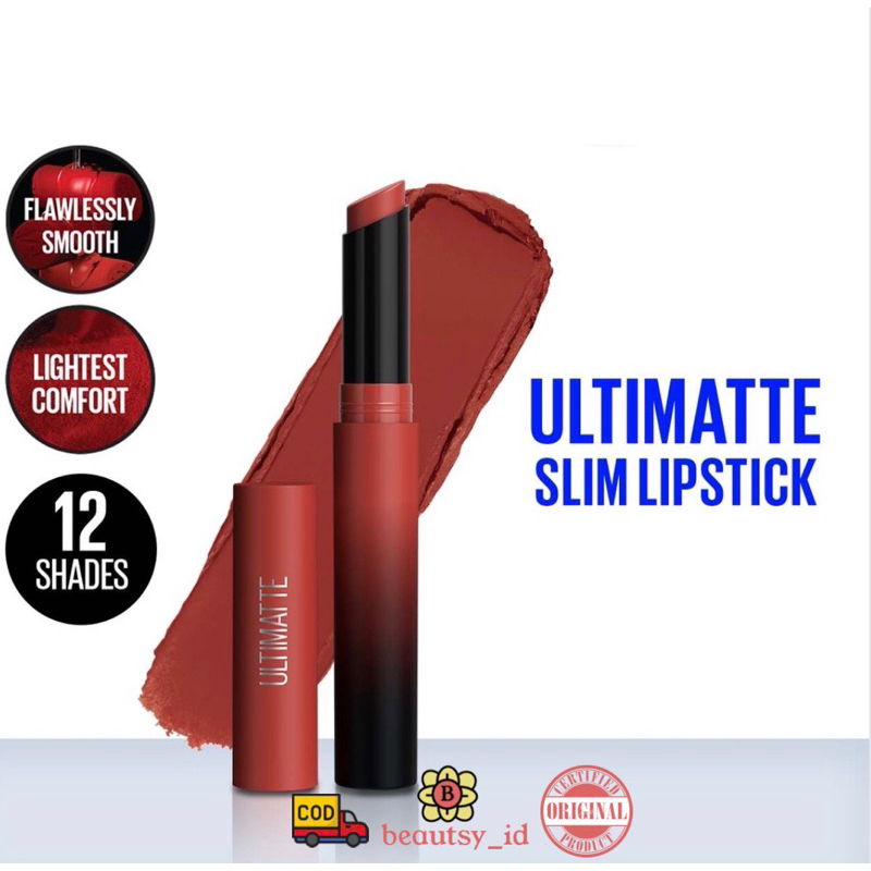 Maybelline Ultimate Slim Lipstick Color Sensational Matte Original BPOM COD Lipstik Lip Stick