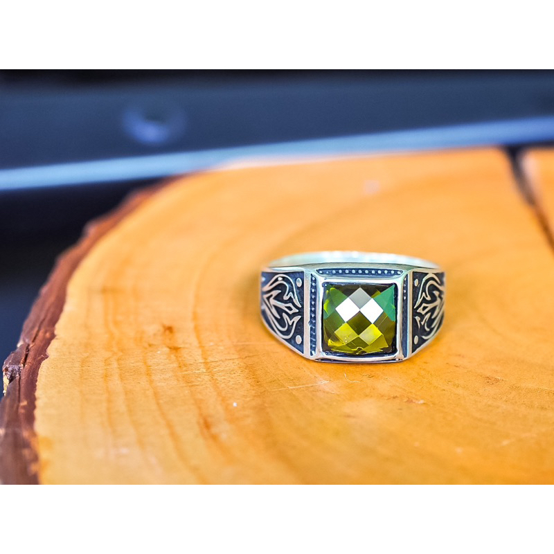 Cincin Laki-Laki Batu Alam Silver Perak 925 Karat Asli Turki