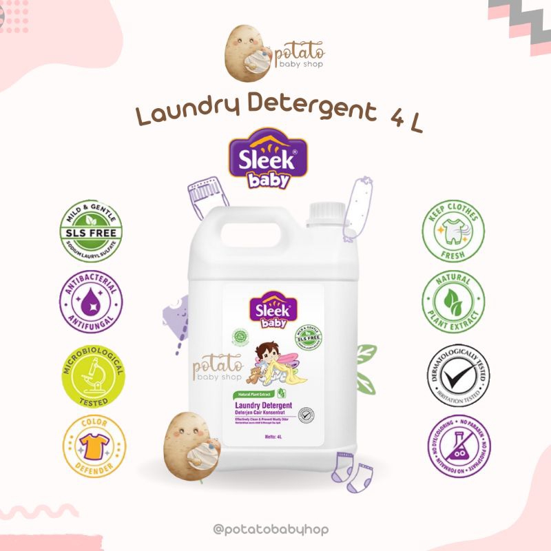 Sleek baby laundry detergent 4L / deterjen sleek