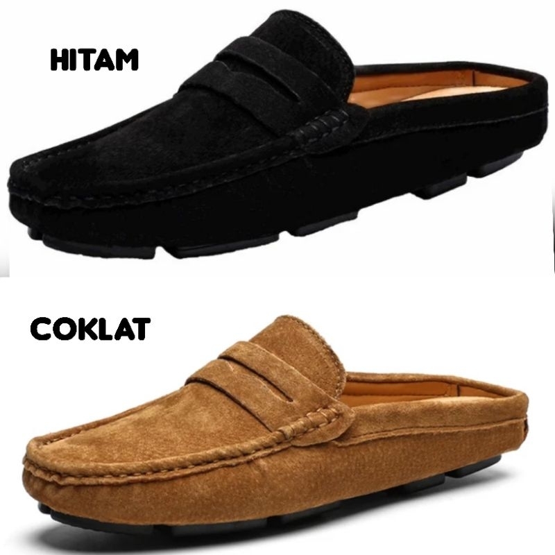 sepatu sandal pria slip on slop terbaru