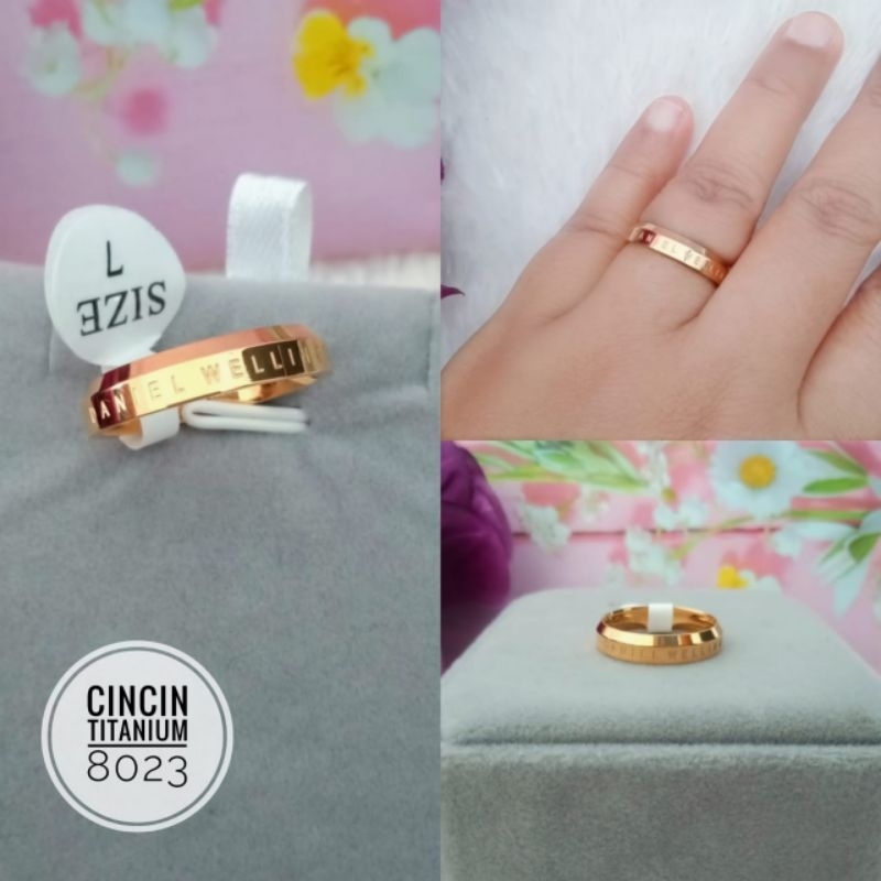 cincin titanium wanita D* gold polos