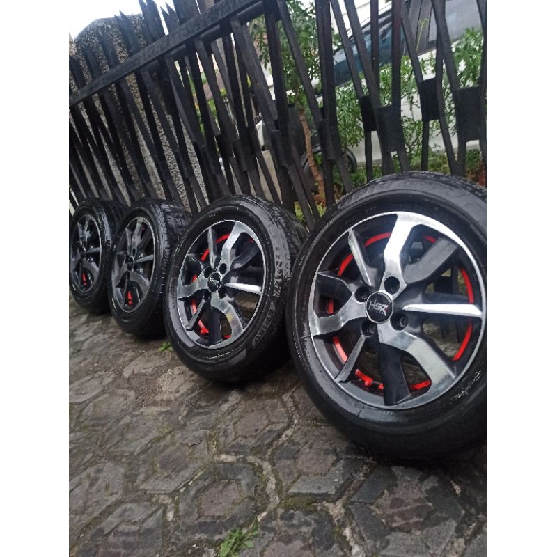 4 Velg R14 PCD 100+Ban 175/65 brio calya sigra vios jazz karimun agya ayla atoz visto classy charade civic