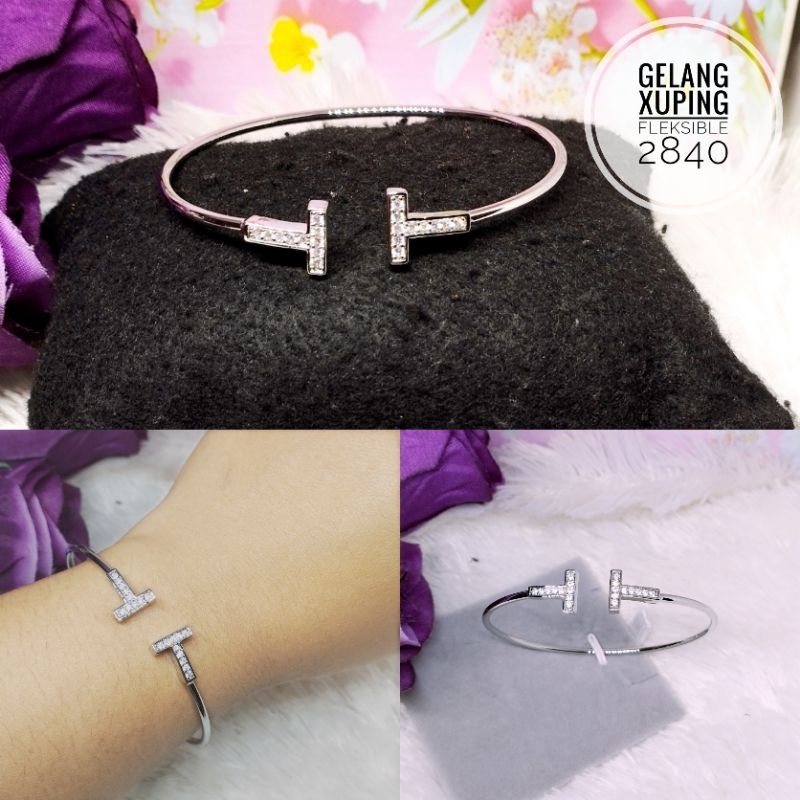 gelang bangle flexible xuping silver