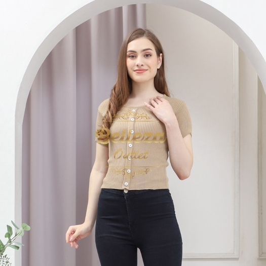 Belleza outlet baju rajut Cardigan rajut atasan wanita v Neck Naomi