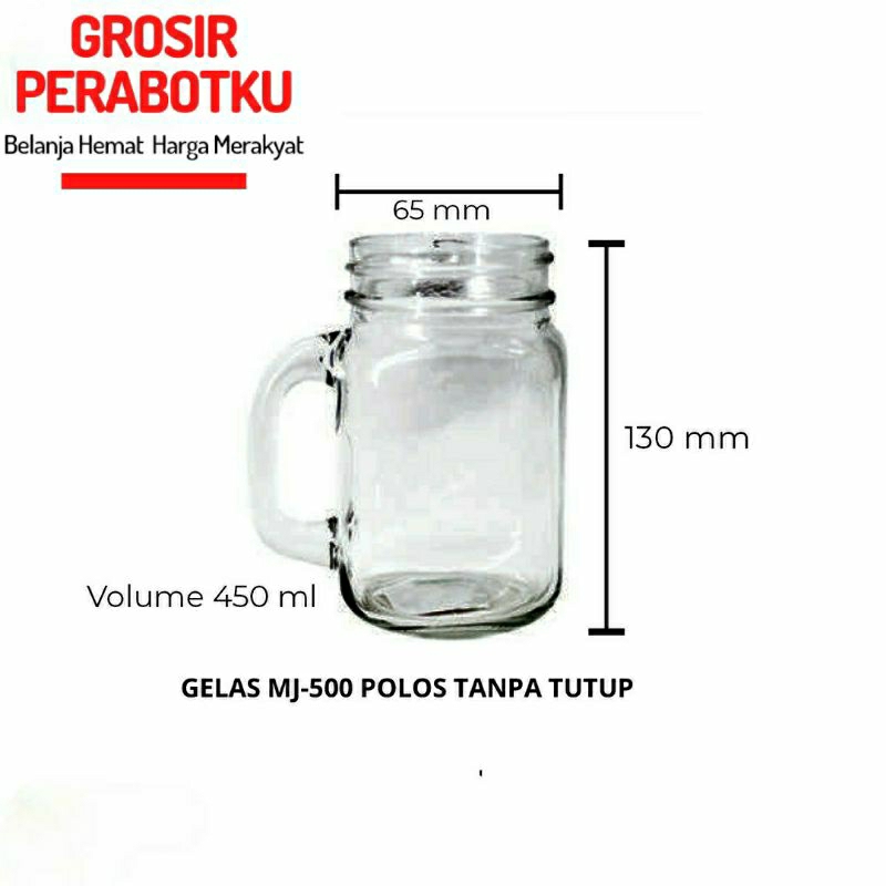 Gelas Toples Polos 450ml Drink Jar Harvest