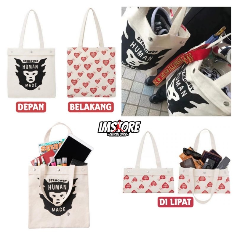 Human Made Tote Bag Japan Magazine (Bisa Dilipat) Tote bag pria dan wanita