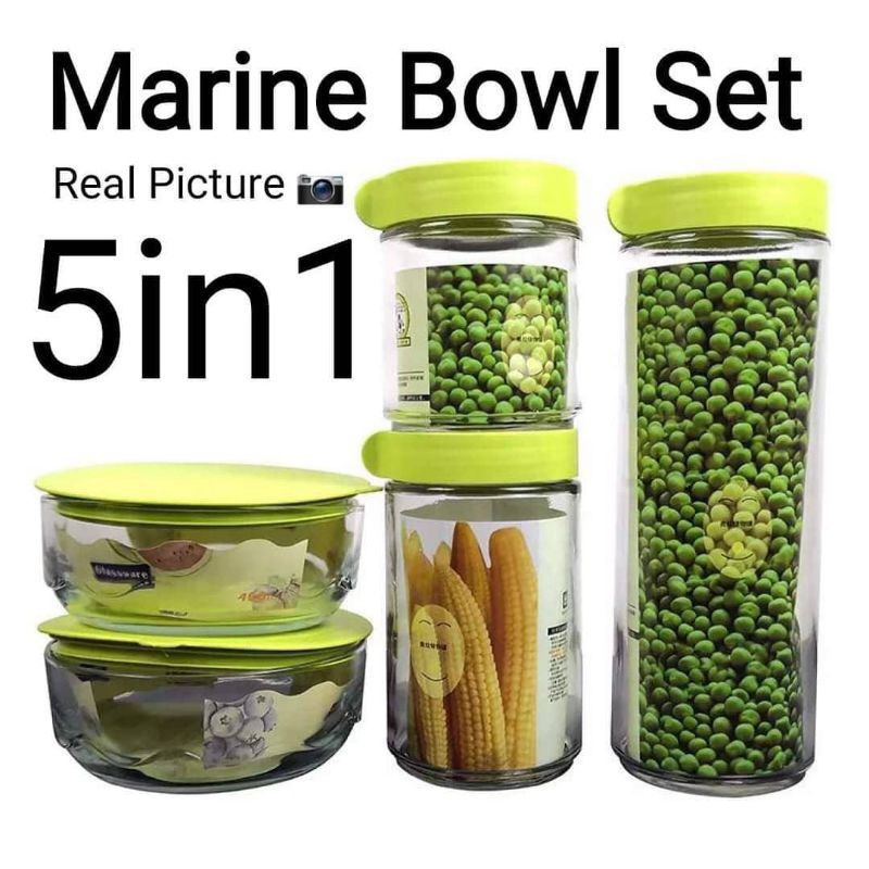 Glassware Set Marine Bowl 5in1