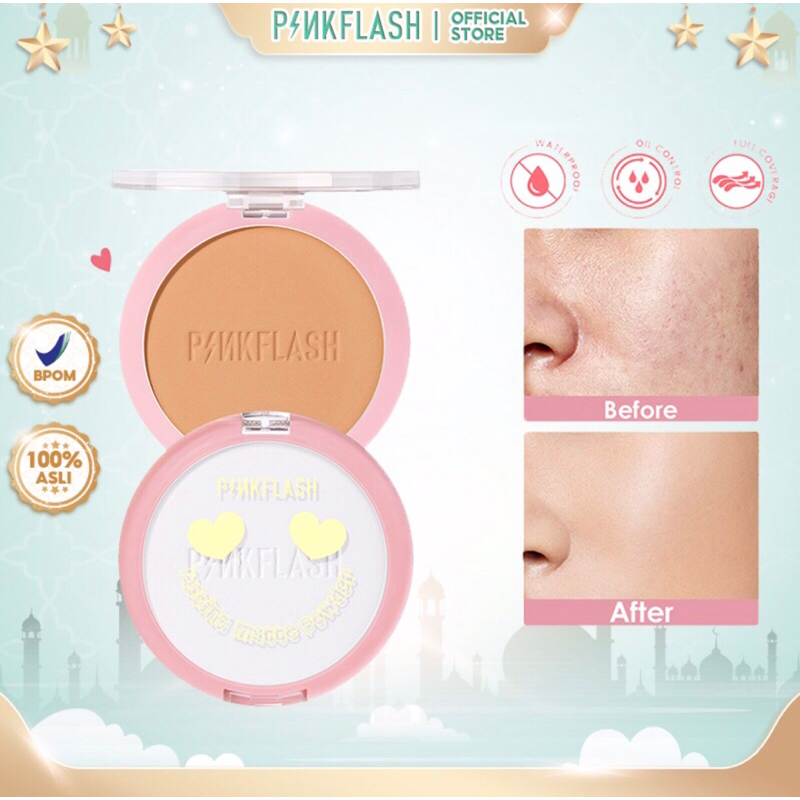 PINKFLASH OhMySelf Pressed Powder Long-lasting Matte Lightweight Oil Control Special Edition Bedak Padat