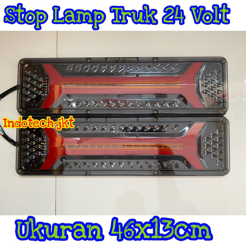 Lampu Truk Stop Lamp 24 Volt Model DIAMOND X Ukuran 46cm