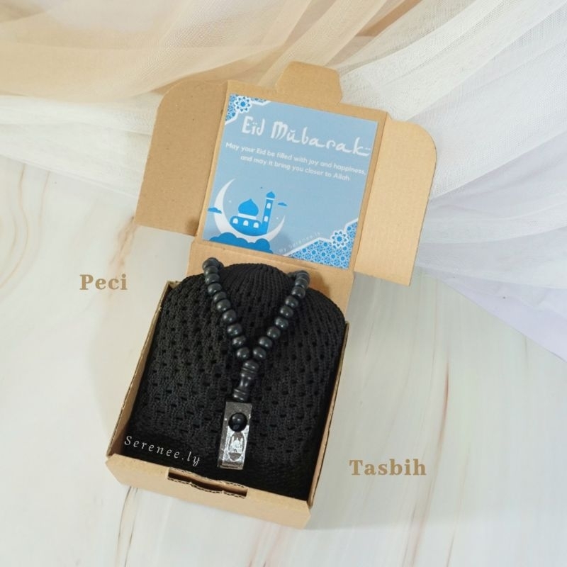 hampers eid lebaran termurah/ box gift peci tasbih/ souvenir ultah anak laki laki/ sunatan/ tahlil