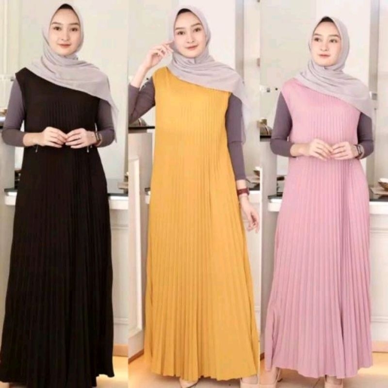 Inner Plisket Premium | Overall Plisket | Gamis Tanpa Lengan | jumpsuit