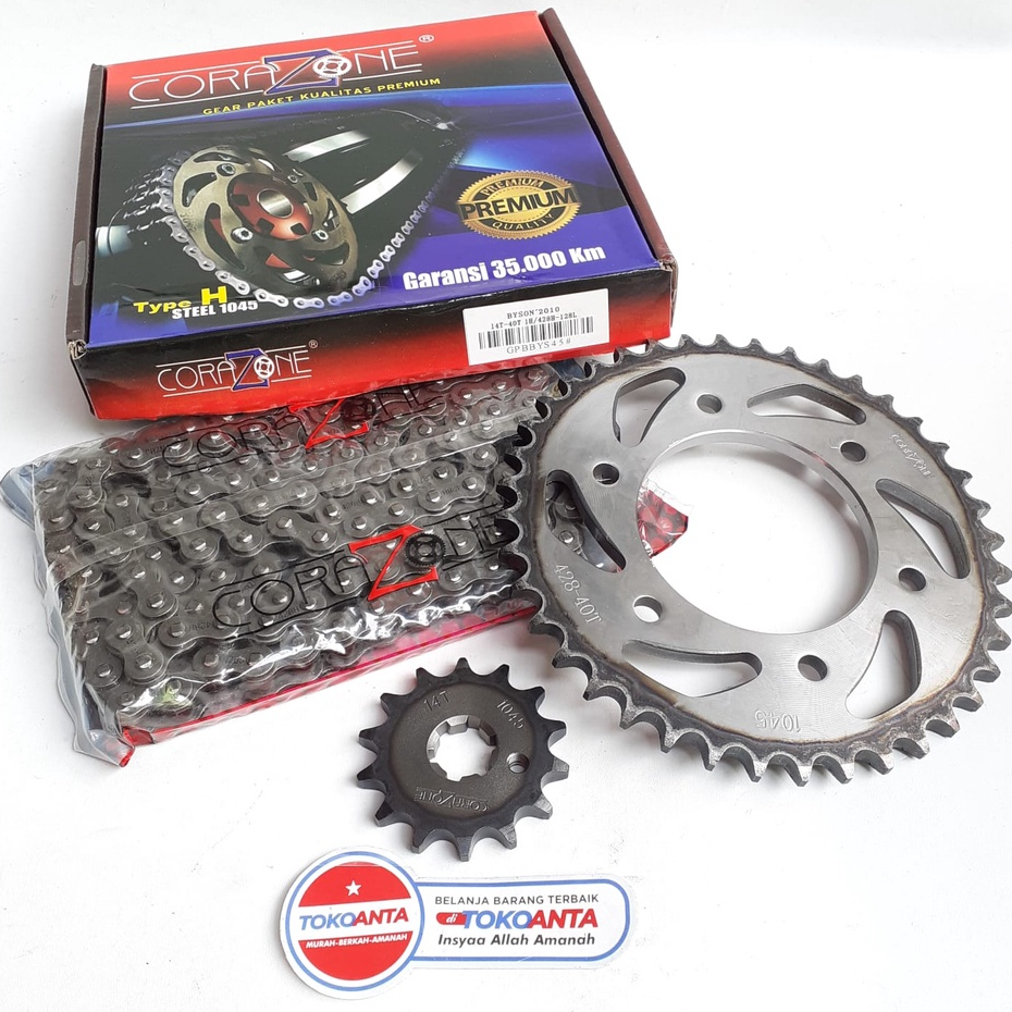 Girset Gir Set Gear Set Gir Gear Lengkap Depan Belakang Rantai Untuk Motor Yamaha Byson Thunder 125 