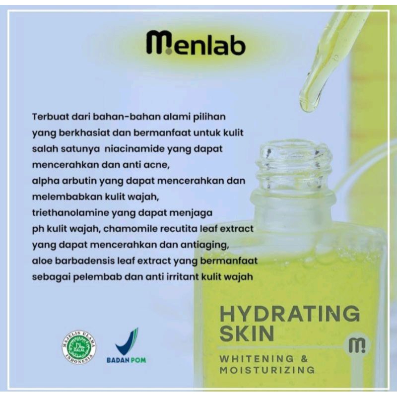 Menlab Hydrating Skin Whitening &amp; Moisturizing/Serum Wajah 30ml