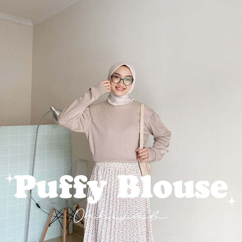 Puffy Blouse | Blouse kaos lengan balon