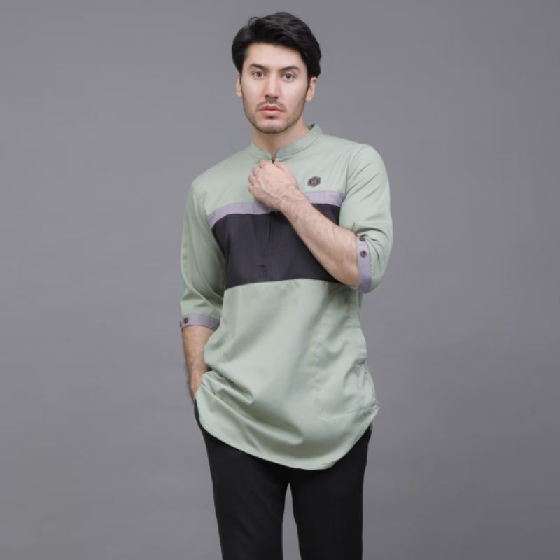 KOKO KURTA PRIA SAGE BAJU QURTA TERBARU GREEN SAGE KEMKO TERLARIS