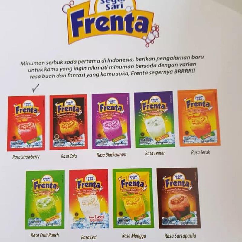 

FRENTA MINUMAN SODA SERBUK 10pcs RASA LENGKAP