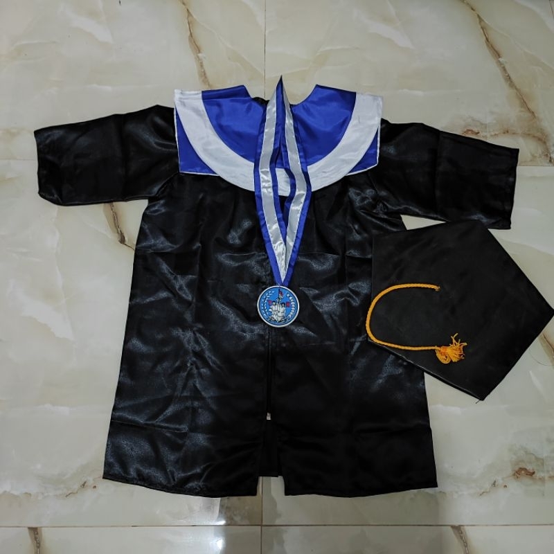 Toga Wisuda Anak List biru putih TK SD SMP