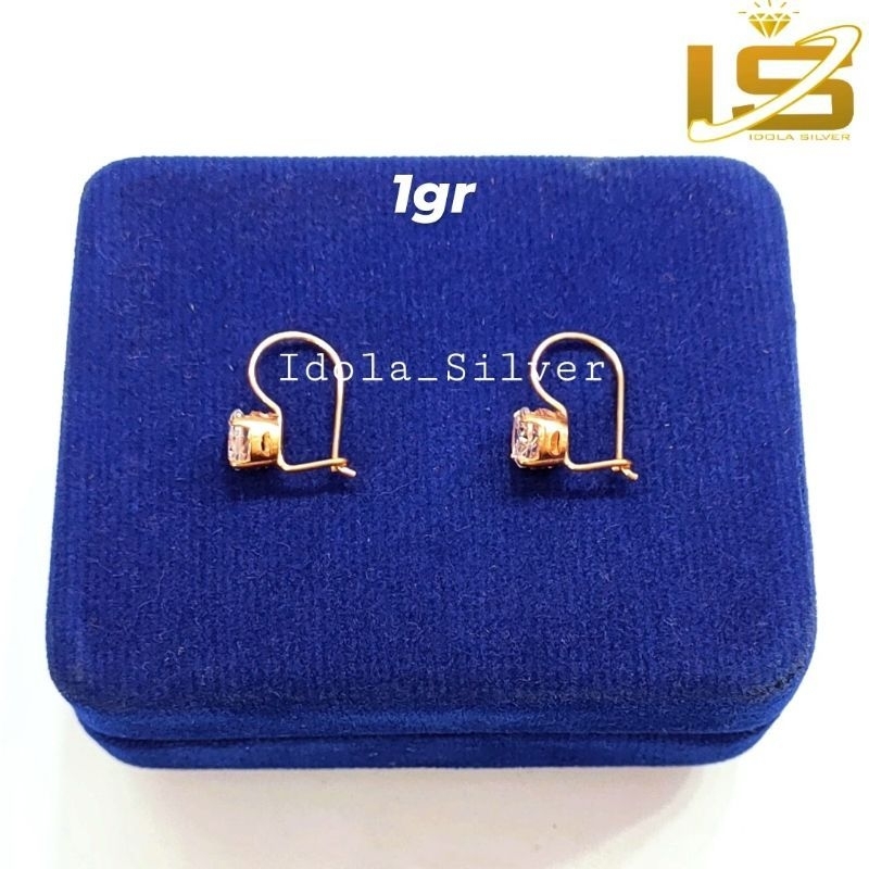 Anting Perak Asli Silver 925 Lapis Emas Kuning - 1Gram - Perhiasan Perak Wanita