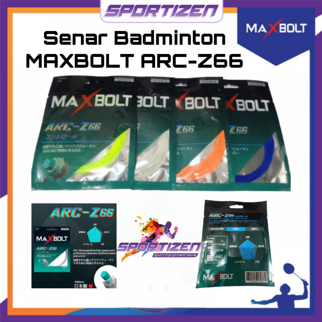 SENAR RAKET BADMINTON MAXBOLT ARC Z 66 Original