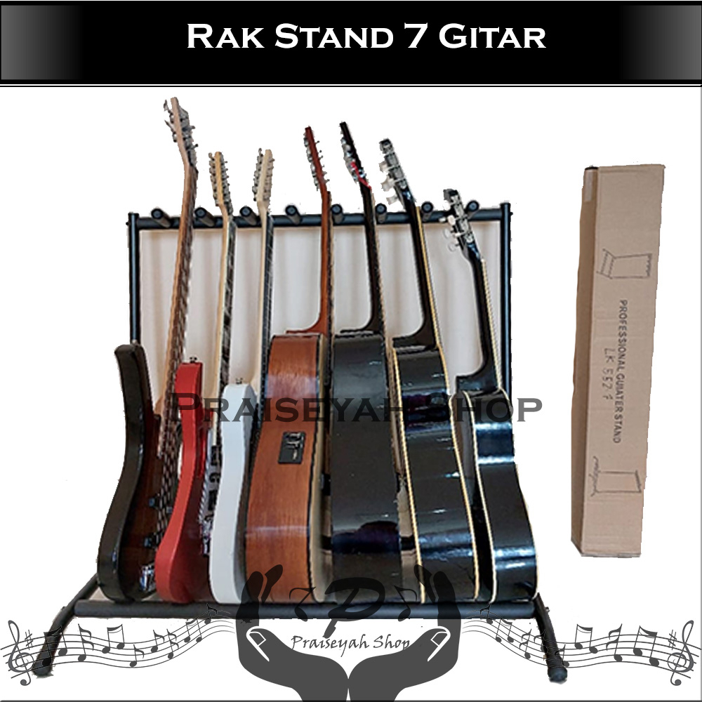 Rak Stand Gitar dan Bass isi 7 Alat Musik Elektrik maupun Akustik