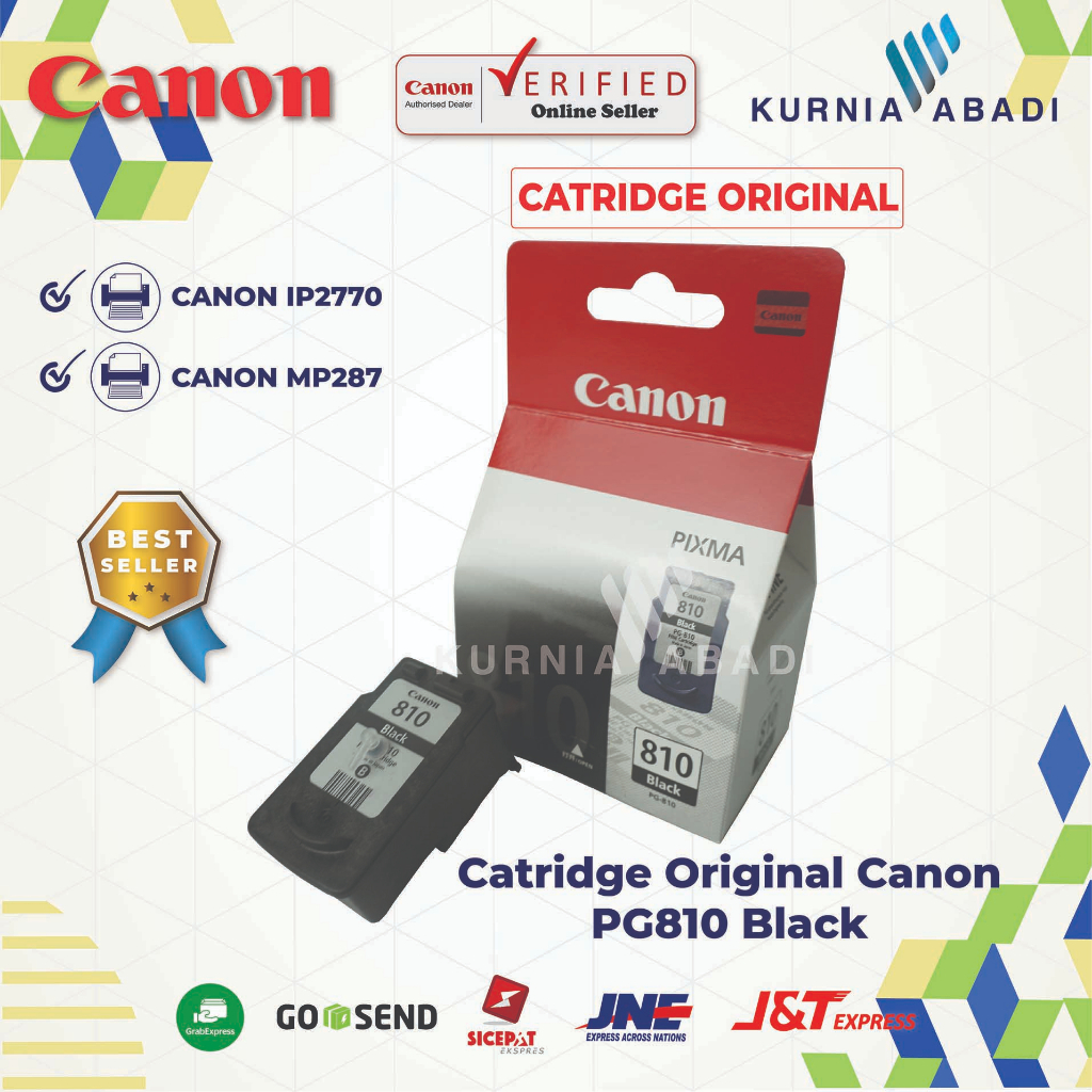 Cartridge Tinta Canon PG810 Catridge PG 810 Black ORIGINAL resmi Hitam