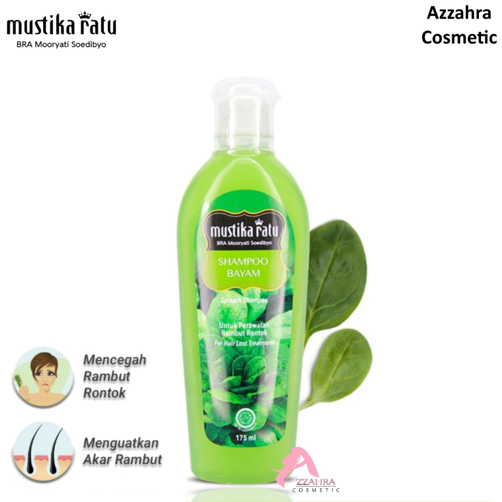 Mustika Ratu Shampoo Bayam 175ml perawatan untuk rambut rontok